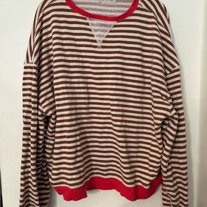 We The Free classic striped oversized crewneck